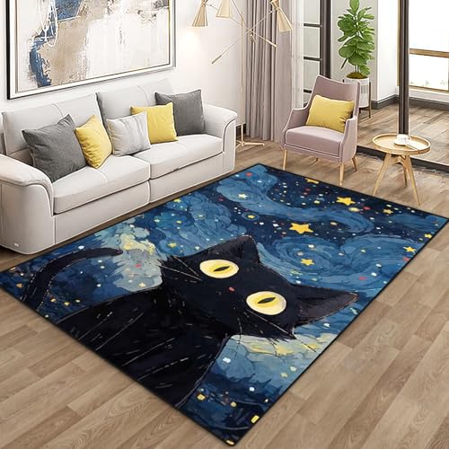 Tapete decorativo gato 4x6 antideslizante lavable miniatura 7