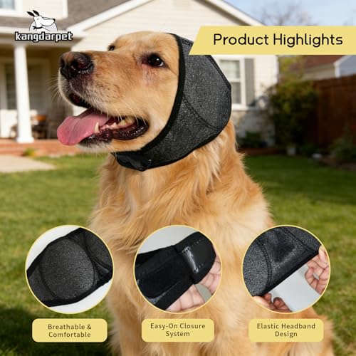 Image of Dog Ear Cover, Gray, S (Head Size: 10 inch-15 inch) | Noise Protection & Anxiety Relief, Adjustable No Shake Ear Wrap
