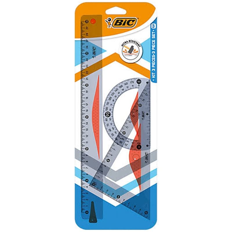 Kit Geometria - Staffa, Righello e Goniometro - 3 pz