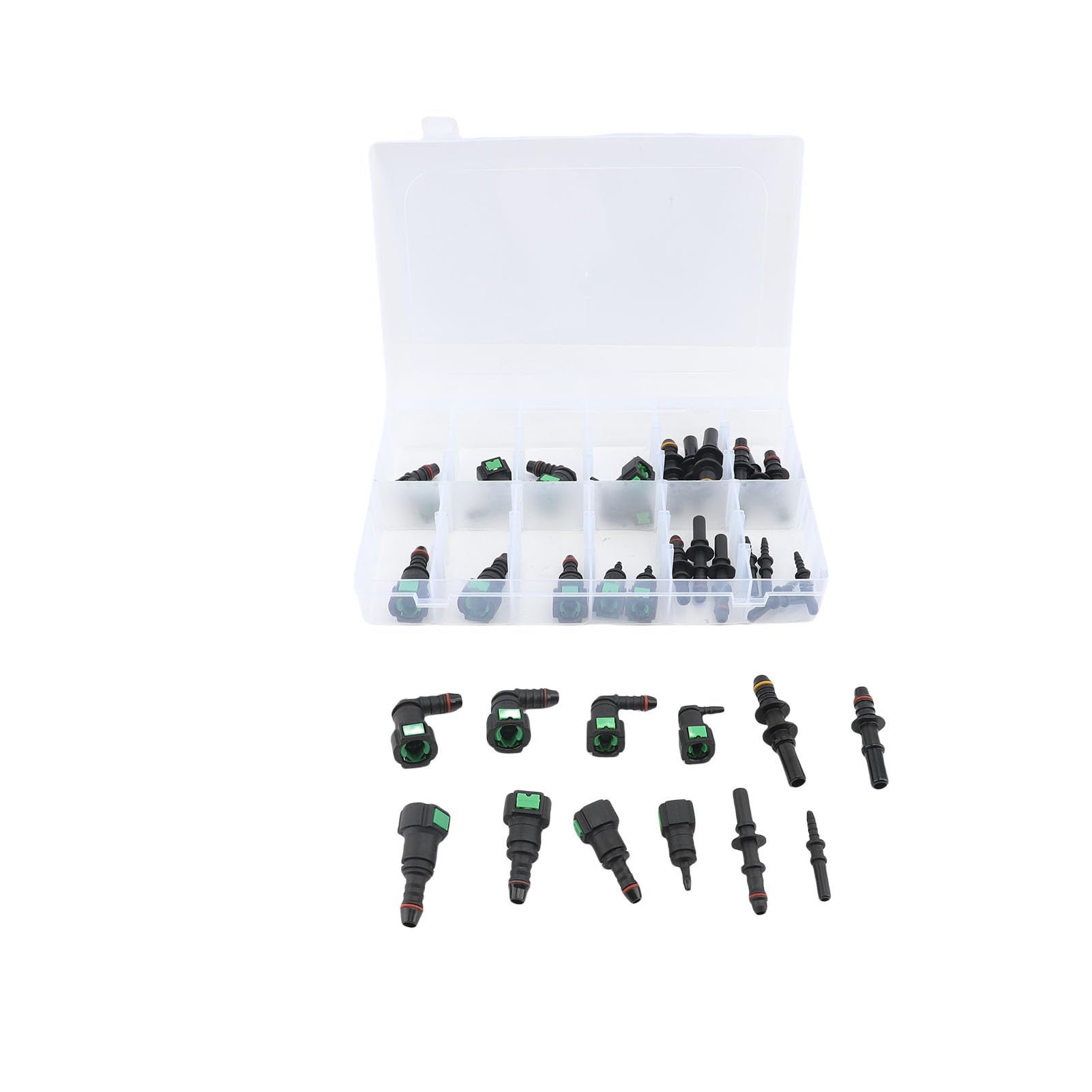 Set di 36 connettori per tubo del carburante con chiusura rapida, SAE 9,89 mm, 9,49 mm, 7,89 mm, 6,3 mm, connettore dritto e angolare per auto, moto, barca, ID8 mm, ID6 mm, ID3 mm (12 misure)