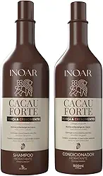 Inoar, Cacau Forte, Kit Shampoo 1L + Condicionador 800ml, Crescimento Saudável e Hidratação Intensa, Biotina e Manteiga de Cacau, Para Cabelos Enfraquecidos e Quebradiços