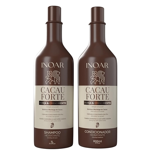 Inoar, Cacau Forte, Kit Shampoo 1L + Condicionador 800ml, Crescimento Saudável e Hidratação Intensa, Biotina e Manteiga de Cacau, Para Cabelos Enfraquecidos e Quebradiços Inoar, Cacau Forte, Kit Shampoo 1L + Condicionador 800ml, Crescimento Saudável e Hidratação Intensa, Biotina e Manteiga de Cacau, Para Cabelos Enfraquecidos e Quebradiços