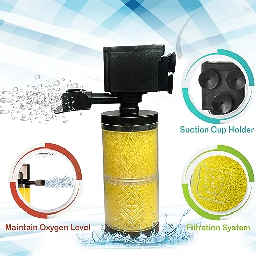 Image of Jainsons Pet Products SOBO FK-1002 3 in 1 Filtration Pump Submersible Aquarium Internal Filter Pump for Fish and Turtle Tank and Pond with 2 Extra Sponge Power: 10W Frequency:50 /60Hz Flow Max:1000L /H