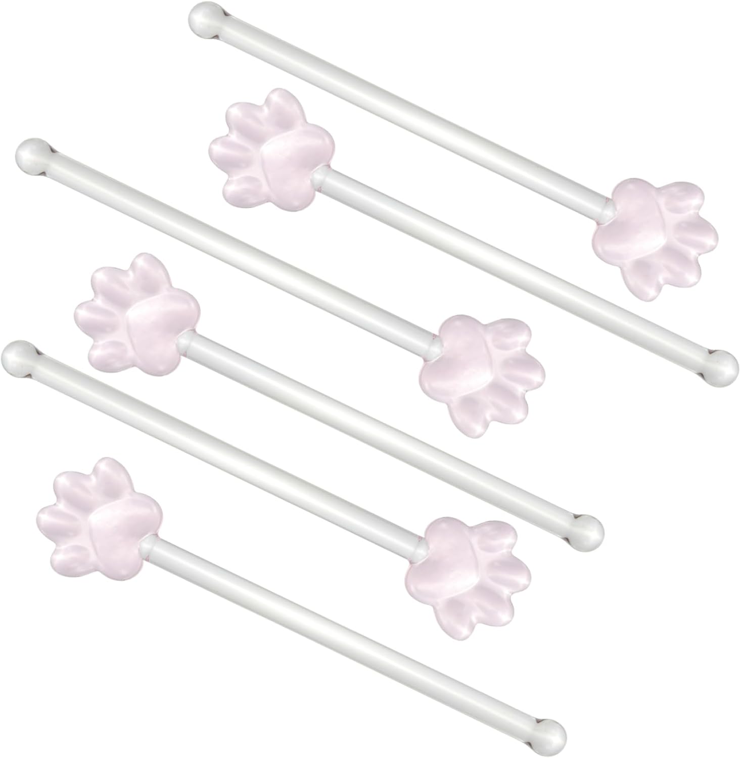 Hemobllo 6Pcs Glass Cat Claw Stirring Rods Long Handle Drink Swizzle Sticks for Milk Coffee Cocktails Bars and Home Use