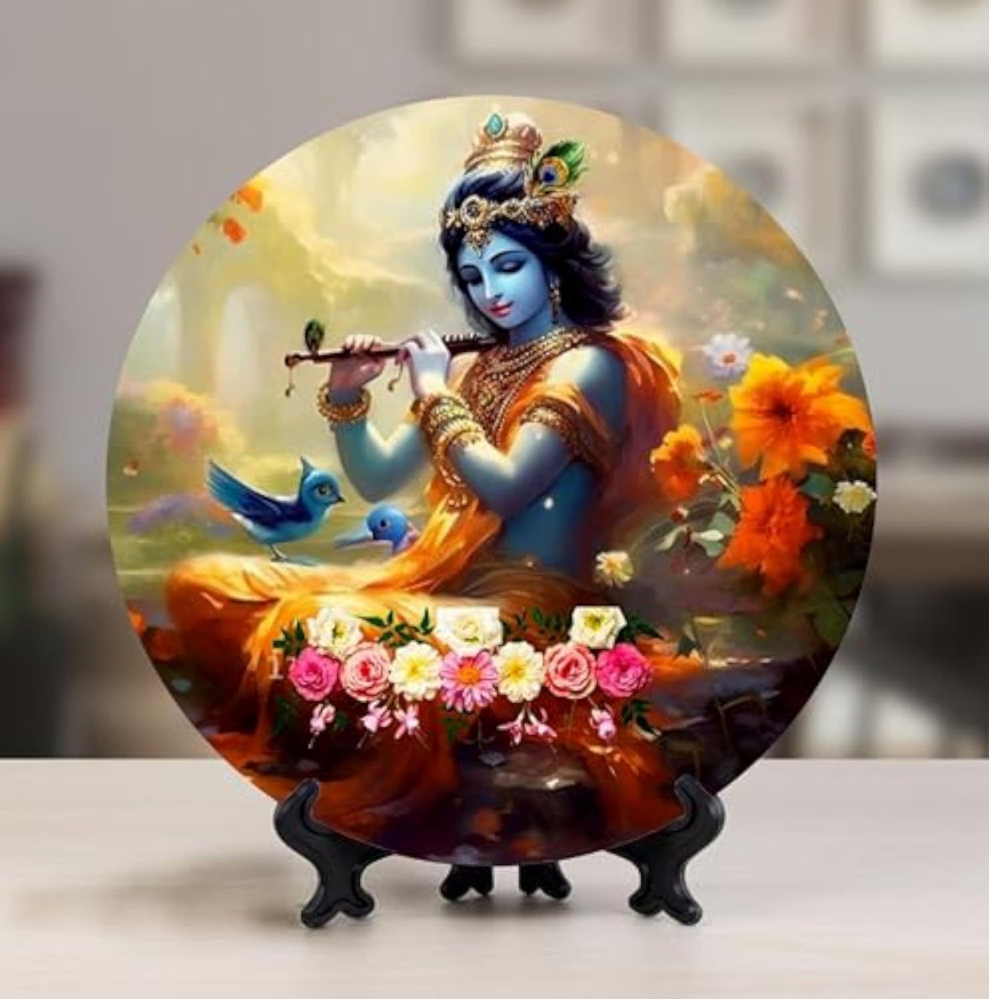 Lord Madhava Art Plate, Decorative Ceramic Gift