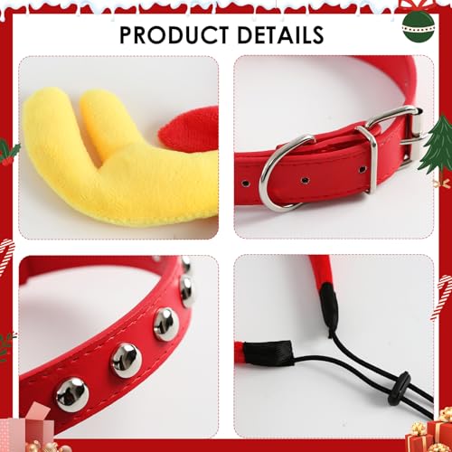 Disfraz Navidad con cuernos de reno y collar para perros M miniatura 4