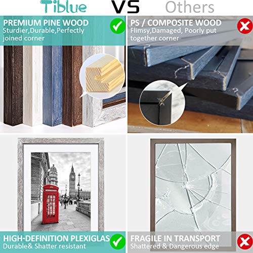 Tiblue 11X14 Solid Wood Picture Frame, Distressed Driftwood White thumb #5