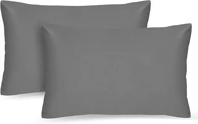 AUAUY Kissenbezug 50x75 cm mit Hotelverschluss - 2er Set, Grau, Mikrofaser