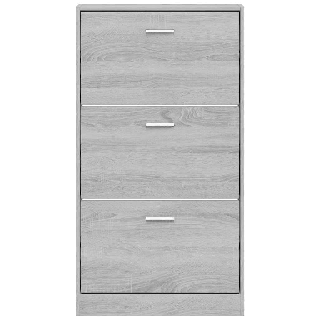 Sonoma kompozytowa drewniana szafka na buty 59x17x108 cm z 3 szufladami