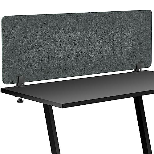Colarr Sound Proof Dividers with Clamp 16 x 47 '' Mounted Desk Divider Privacy Panel Acoustic Absorbing Desk Partition Privacy Boards for Office Desktop Accessories Reduce Distractions