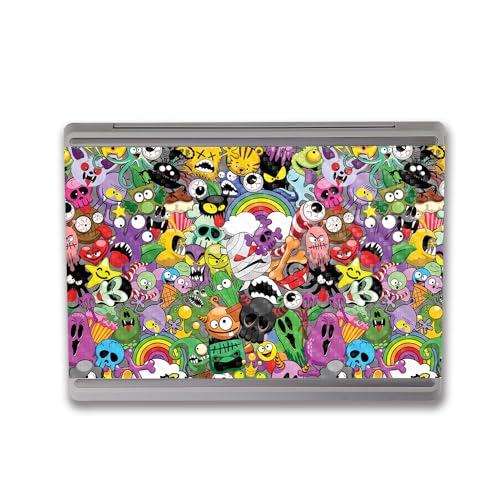 Image of MightySkins Carbon Fiber Skin Compatible with Microsoft Surface Laptop Go 3 (2023) Full Wrap Kit - Monster Mash | Protective, Durable Textured Carbon Fiber Finish | Made in The USA