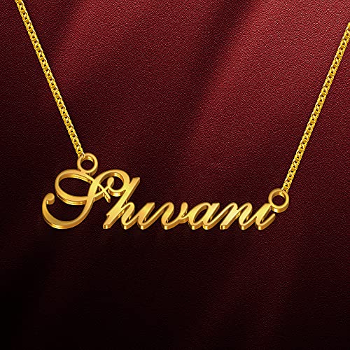 Image of Shivani Cursive Gold & Silver Name Pendant Necklace, Best Jewelry Gift for Girls.