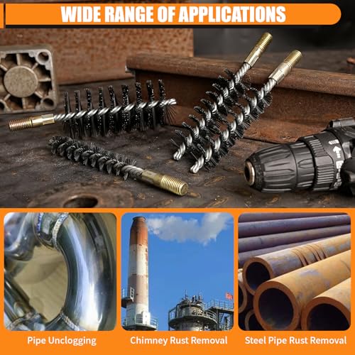 Image of 1Pc 18mm Round Tube Cylinder Bores Cleaning Wire Brush Stainless Steel