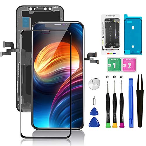 for iPhone X Screen Replacement OLED 5.8 inch with 3D Touch Screen Display Digitizer Assembly Set for A1865,A1901,A1902 w/Repair Tools Kit+ Waterproof Frame Adhesive Sticker+Screen Tempered Protector