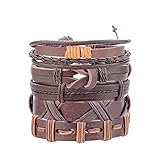 Paket enthalten: 5er Set Lederarmband Kombination