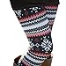 Ensasa Womens Autumn Winter Snowflake Graphic Printed Stretchy Leggings Pants, Black Red Flake Large