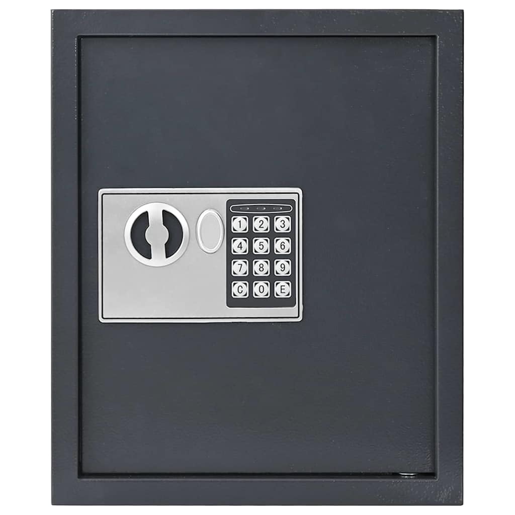 Cassaforte digitale grigio scuro con serratura elettronica, 30 x 10 x 36,5 cm, in acciaio opaco, per documenti, mobili, chiavi e armadietti di sicurezza in ufficio o a casa