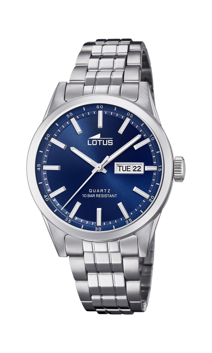 LOTUS Reloj Hombre 18670/3 Acero Clasico Caja de Acero Inoxidable 316l Plateado Correa de Acero Inoxidable 316l Plateado