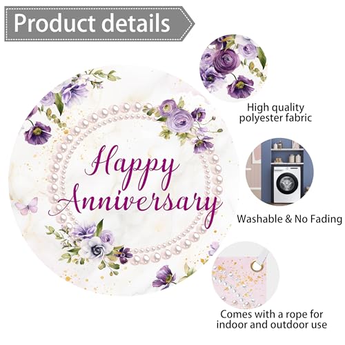 Fondo para aniversario de 8x6 pies morado miniatura 4