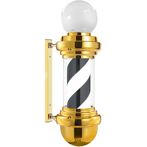 20'' Mini Golden Black Barber Pole Light