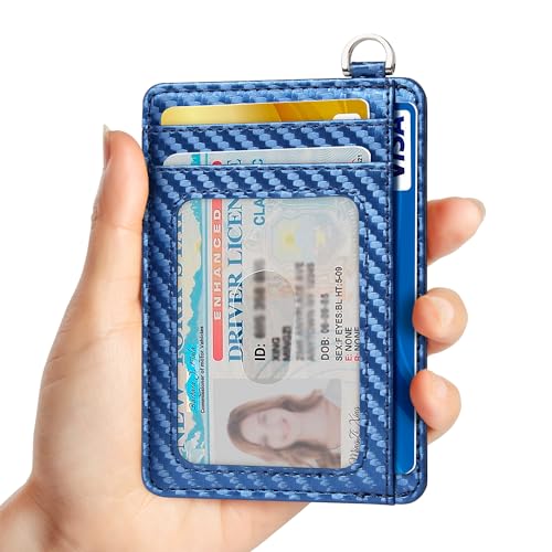 Image of Slim Minimalist Front Pocket Wallet, RFID Blocking Credit Card Holder Wallet with Detachable D-Shackle for Men Women