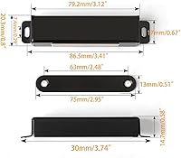 Vista 2 de Pestillo magnético para puerta de 70 libras, pestillo resistente para armarios, puertas de muebles, de acero inoxidable, color negro