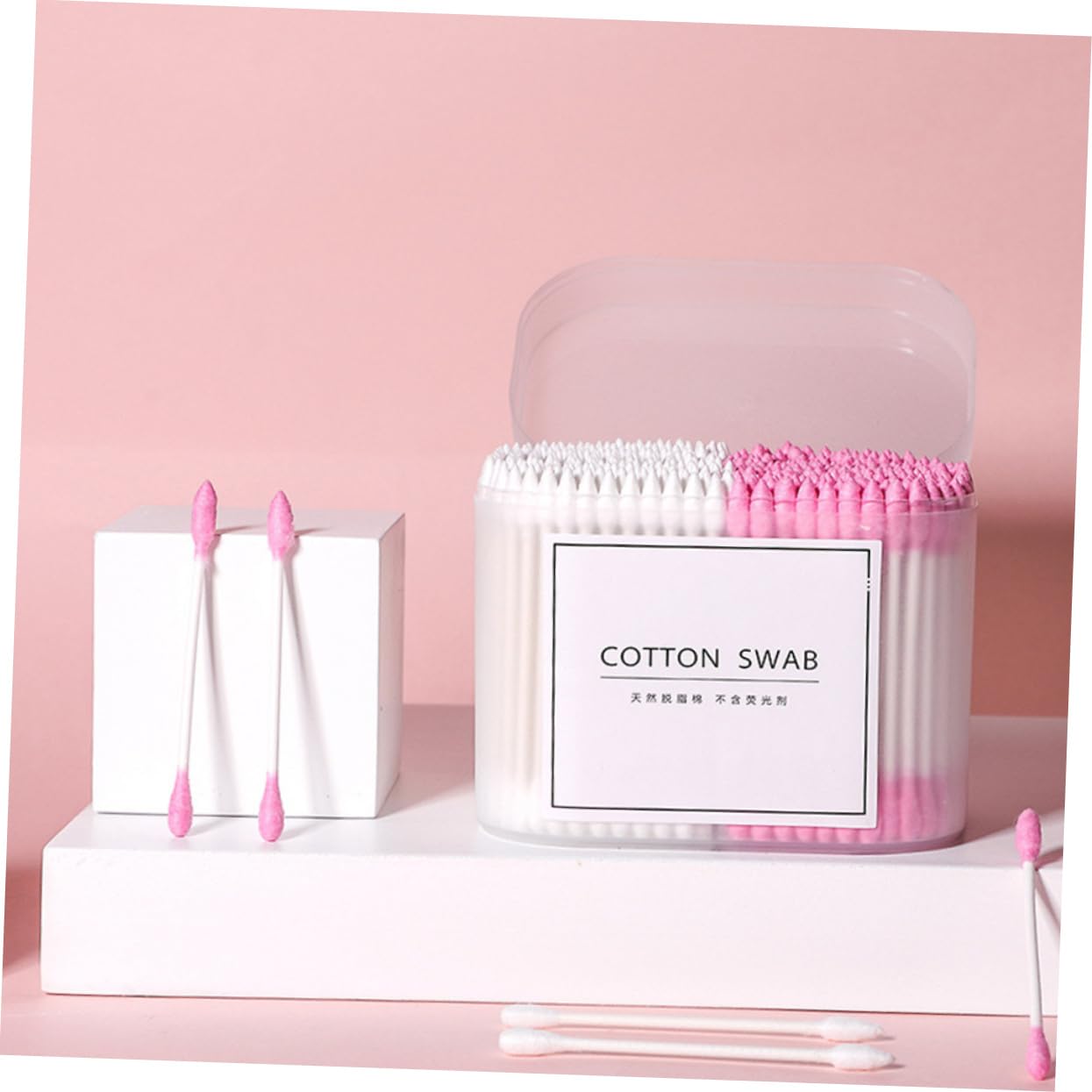 Healeved Bulk Cotton Balls for Face 2 Pack of 600 Cotton Buds Makeup Removal Craft Double Head Gentle on Skin