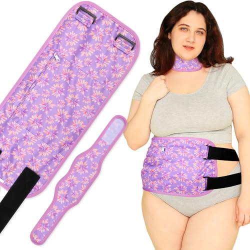Image of Plus Size Castor Oil Pack 2 Pcs Castor Oil Wrap Organic Cotton Reusable Kit Organic Cold Pressed Unrefined Castor Oil Compress Packs for Liver Detox, Chrysanthemum