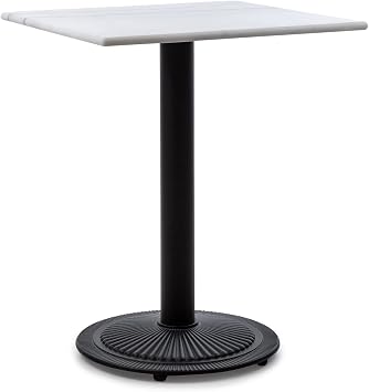 blumfeldt Patras Onyx Bistro Table - Art Nouveau Garden Table, 60 x 60 cm Marble Top, 72 cm Height, Indoor & Outdoor, Cast-Iron Base, Weatherproof, Round Foot