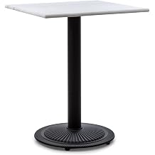 blumfeldt Patras Onyx Bistro Table - Art Nouveau style garden table, 60 cm x 60 cm marble tabletop, 72 cm height, for indoors and outdoors, cast iron base, weatherproof, round table base