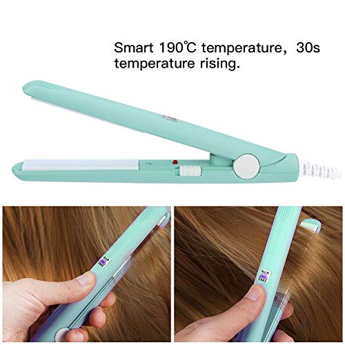 Mini plancha para cabello tamaño viaje cerámica verde miniatura 2