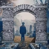 Bucherry 15 Pcs Cemetery Decorations Cardboard Cemetery Archway Graveyard Castle with Arch Large Spooky Haunted Playhouse Tombstone for Gothic Scary Graveyard Headstones Party Decorations Kit