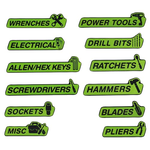 PAIYUE 12PCS Magnetic Tool Box Labels,Car Accessories Magnetic Toolbox Labels,Automotive...