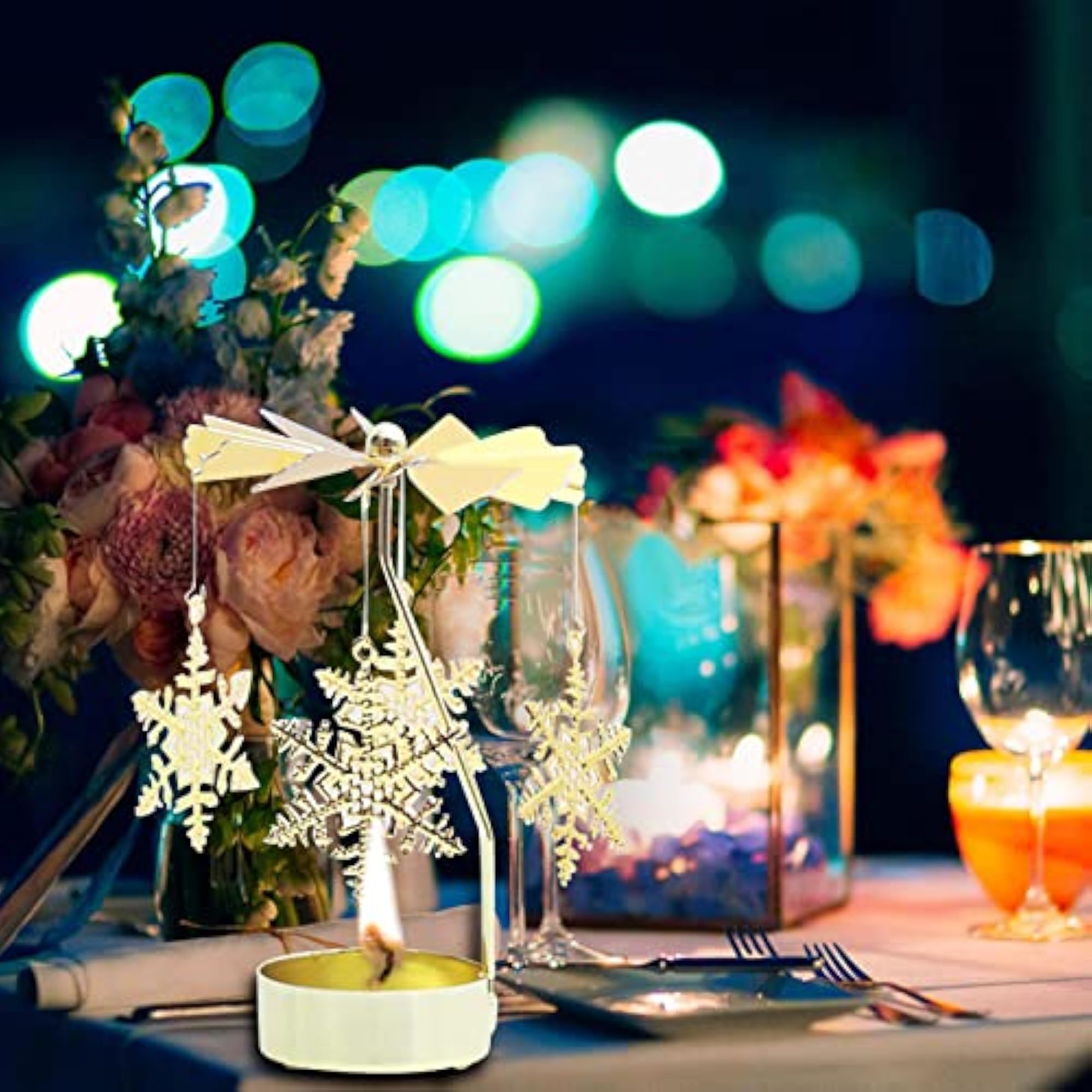 2Pcs Rotary Candle Holder Set, Elegant Home Decor