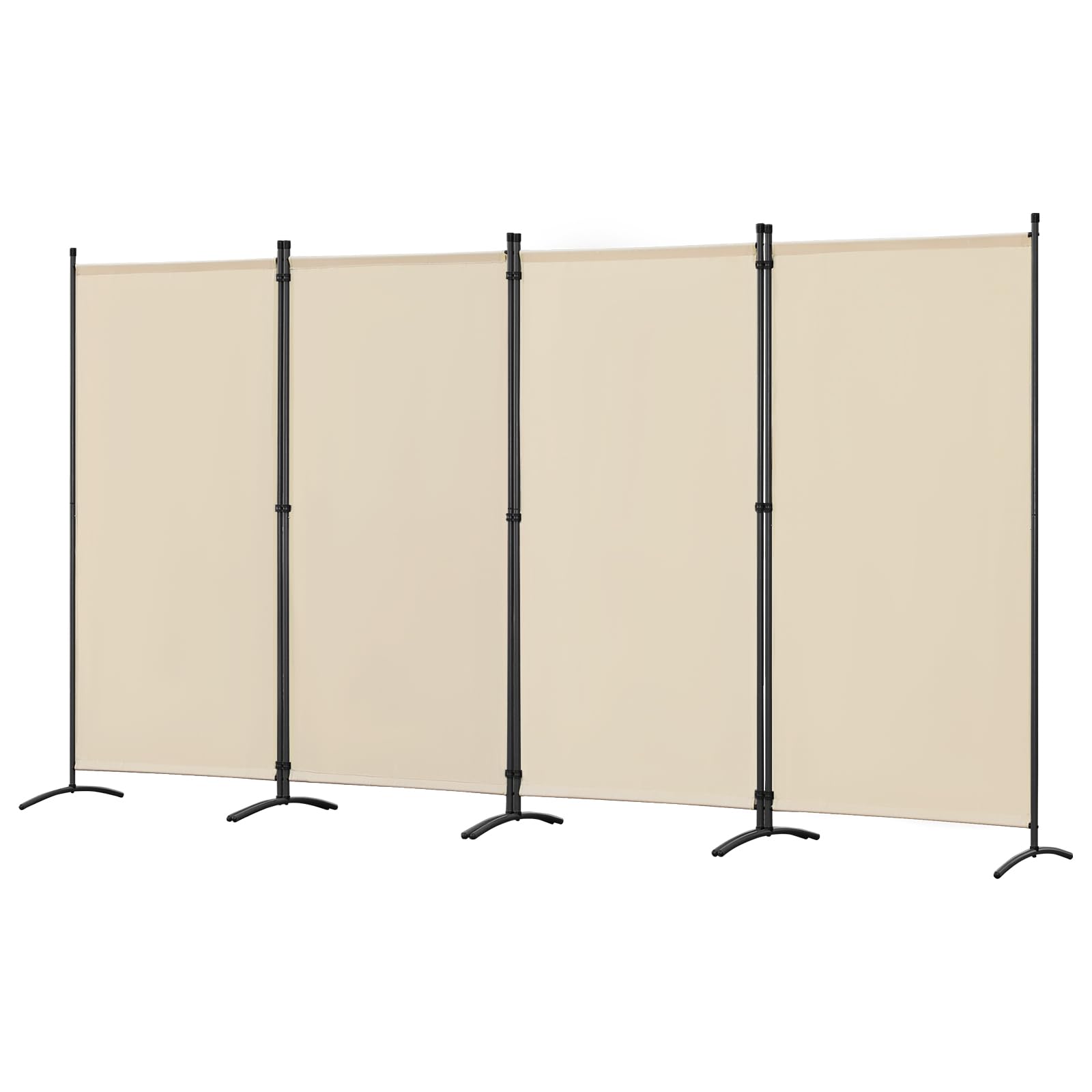 Angel Living 4 Panels Room Divider Protective Screen Folding Screen Room Partitions for Living Room Garden Outdoor 324 x 180cm (Beige)