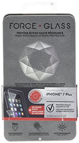 Forceglass Film de protection d'écran en verre trempé incurvé pour iPhone7 Plus/8 Plus