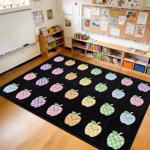 Breling Pastel Apple Classroom Rug 76 x 12 Large Classroom Carpet