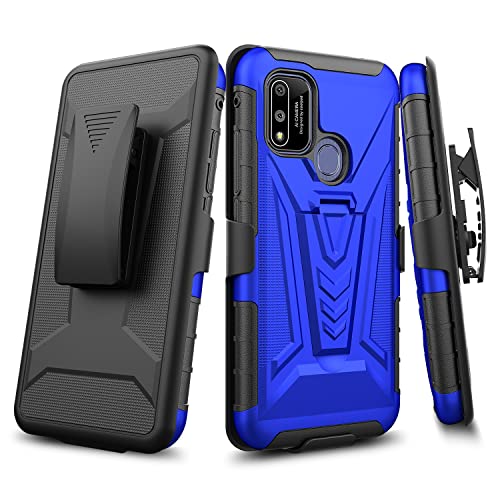 Compatible For Coolpad Suva Case With Holster Belt Clip Heavy Duty Shockproof Protective Phone Cover With Kickstand [Blue] #TOP7
