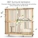 All Solid Wood Oval 2-Tier Cat Cage with Lockable Universal Wheel, Breathable, Large Exercise Place DIY Indoor Cat Enclosure with Sisal Jump Platform