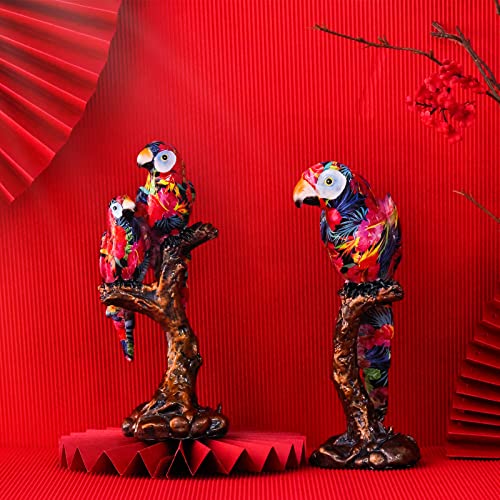 Orenm Graffiti Parrot Statue Decor Parrots Perch Resin Art Sculpture Office Desktop Living Room Home Ornaments 9.8-Inch (Lovers Parrot) #TOP5