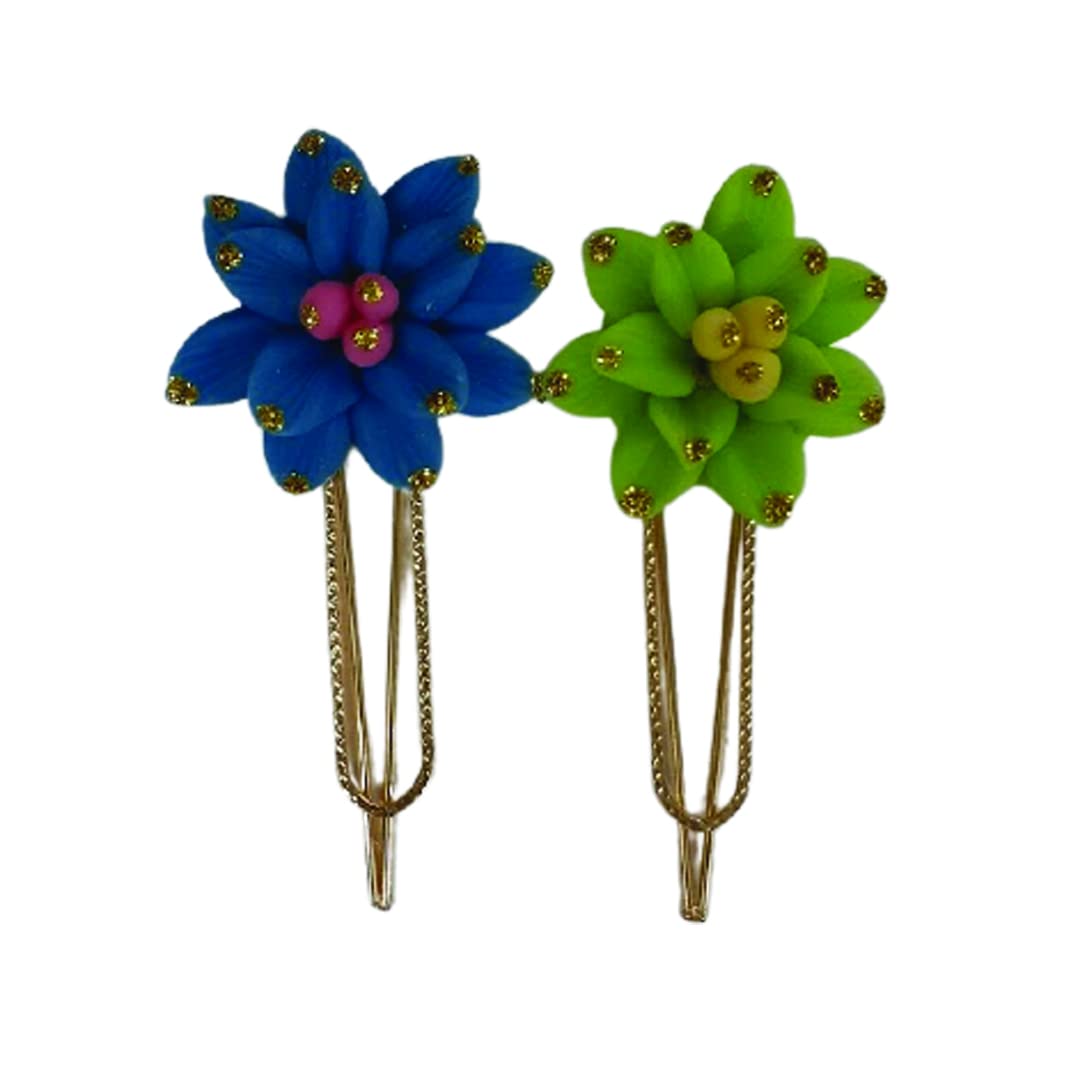 YOU & YOURS Saree Pin Handmade Artificial flowers Jewelry ( Combo of 2 ) For Women