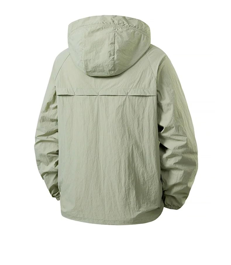 Men's Summer Trenchcoats Jacket Lightweight Nylon Fishing Camping Outdoor Coat 6