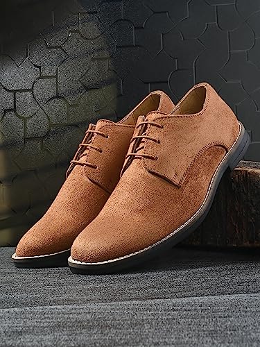 Image of HiREL'S Premium Suede Derby Smart Casual Shoes for Men | Office Soft Cushioned Corporate Casuals