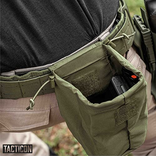 Roll Up Dump Pouch | Combat Veteran Owner Company | Molle Drawstring Magazine Compact Dump Pouch | Adjustable Tactical Military Utility Pouch | Camping Hiking Outdoor Organizer (Olive Drab Green) #TOP3
