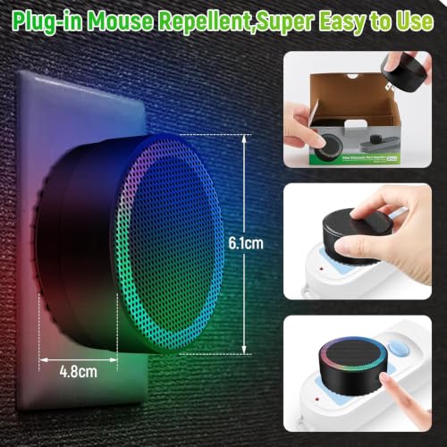 Image of Ultrasonic Pest Control Device,Mouse Repellent Ultrasonic Plug in,Black