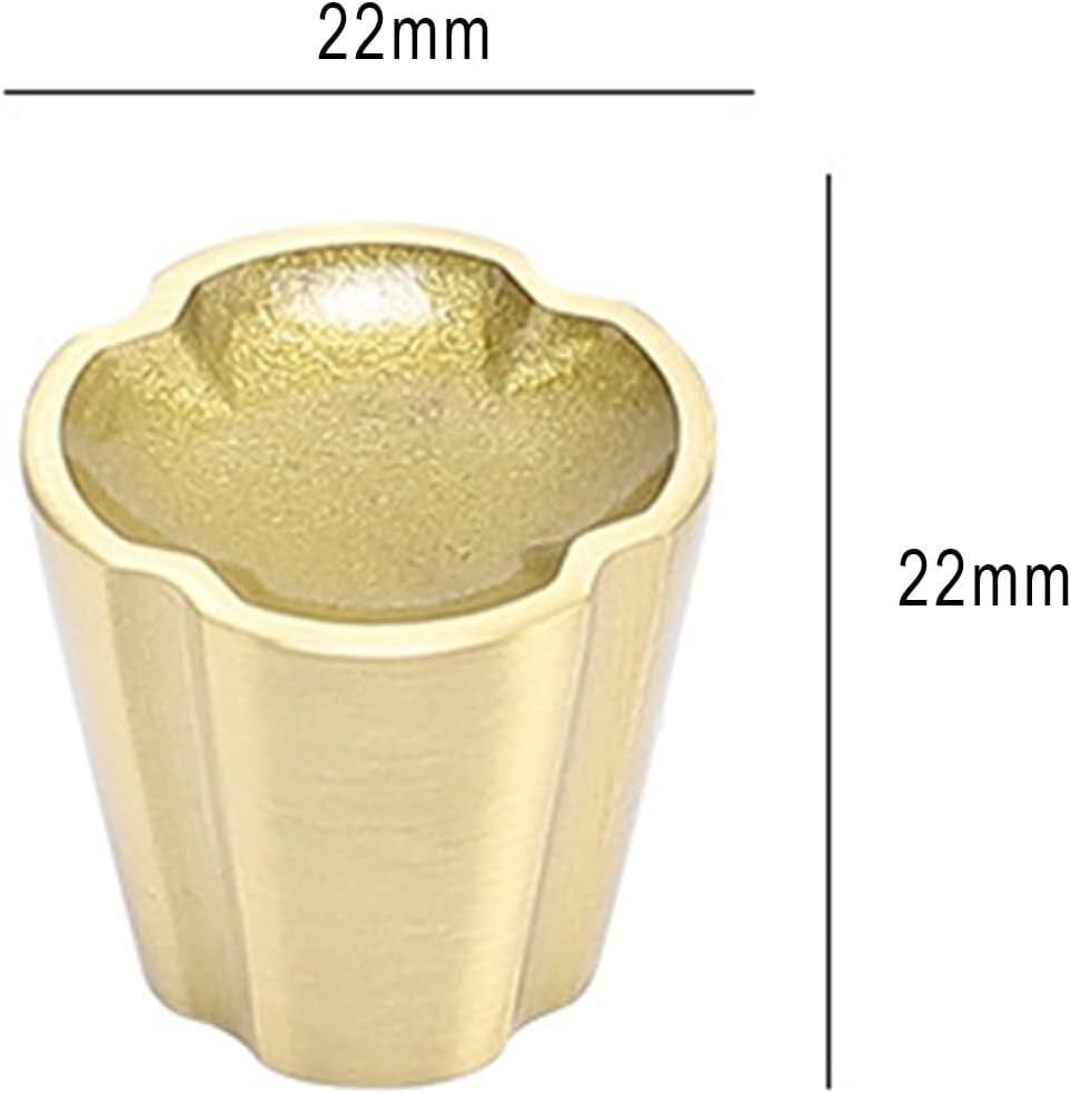 9 Pack Cabinet Knobs Gold Brass Single Hole Drawer Pulls Solid Round Wardrobe Hardware with Screws for Kitchen Cupboard Dresser Bathroom Furniture Door (Color : Gold, Size : 22mm)