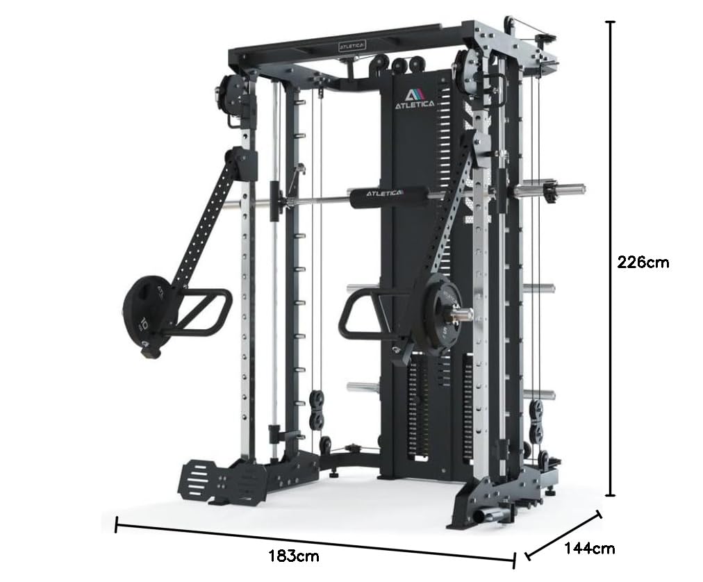 ATLETICA KSK Kit de combat | Multipresse | Poids enfichables 180 kg | Machine Smith | Haute stabilité du cadre | Garantie 5 ans | Variant KSK Basic … Variants KSK + Jammer Arms