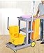 Trolleys,Janitorial Cleaning Cart Trolley on Wheels, Office & Industrial Housekeeping Hotel Room Plastic Cart (Grey)