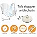Gadgetime USA - Tub Stopper with Chain - Rubber Drain Cover - for Kitchen, Bathtub, Shower, Sink & Laundry for 1 1/2 inch to 2 inch