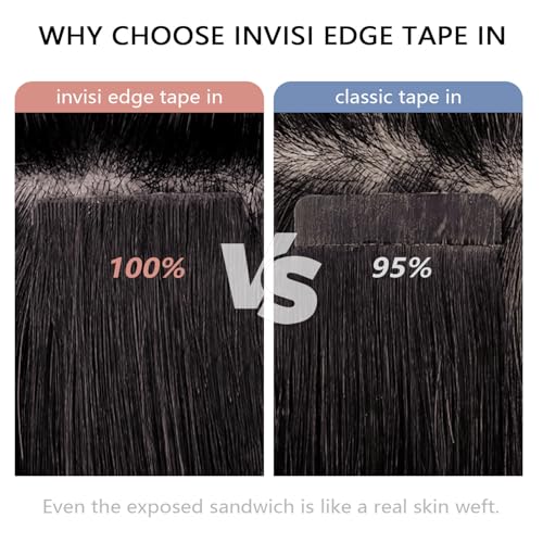 Image of COOKAYU Invisible Tape in Human Hair Extensions, Medium Brown